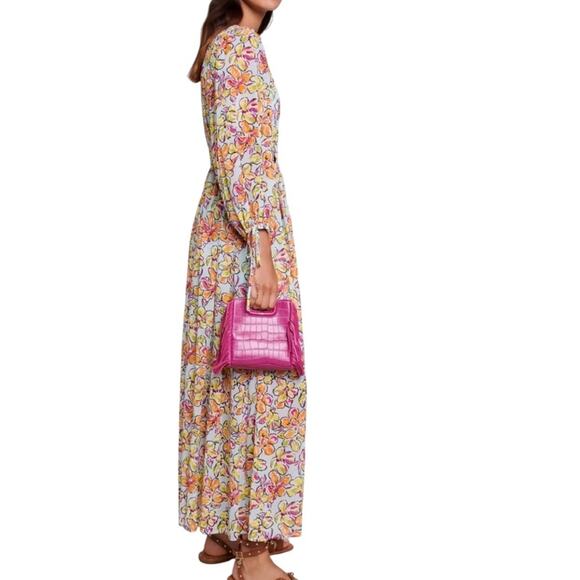 Maje Cutout Floral Georgette Midi Dress NWT Size 38 (M) & 40 (L) Designer - Picture 2 of 16